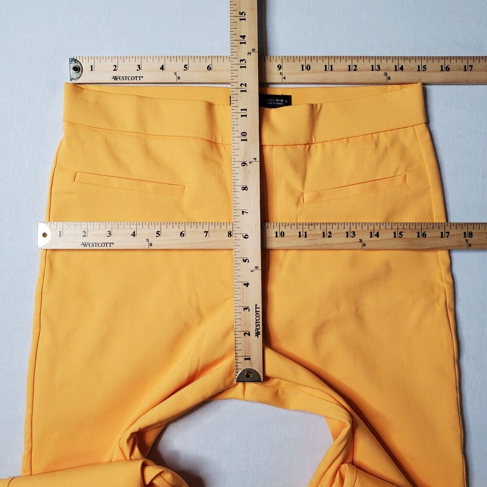 Zara Women's Size L NWT Crop Flare Trouser Pants Cotton Blend Gold - Picture 2 of 8